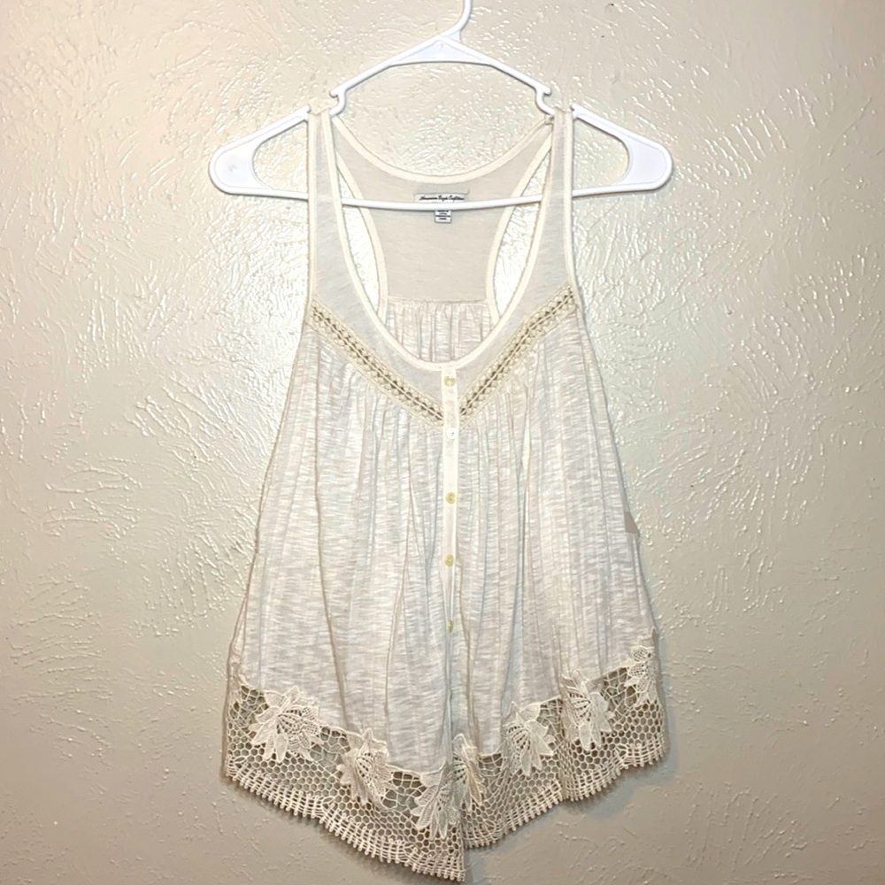 American Eagle Outfitters• White fancy tank top•